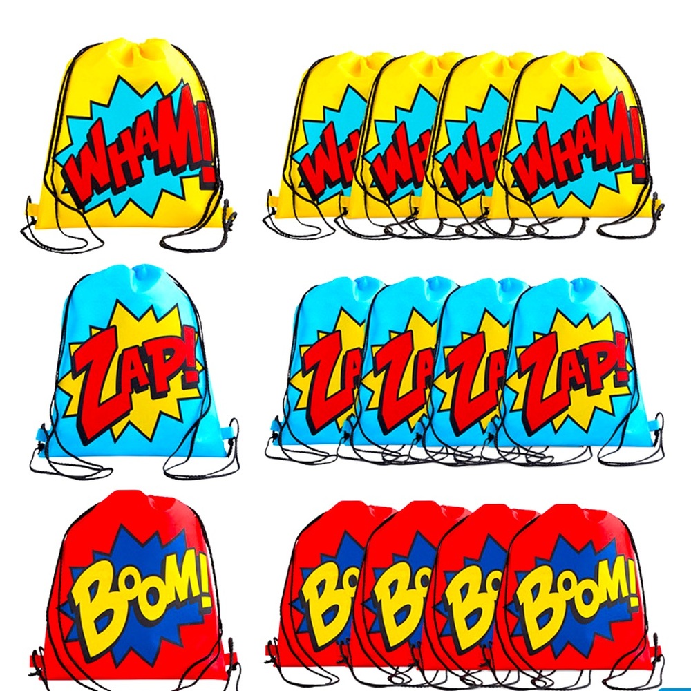 1 Doz non woven 12 superhero drawstring bags 🦸‍♀️